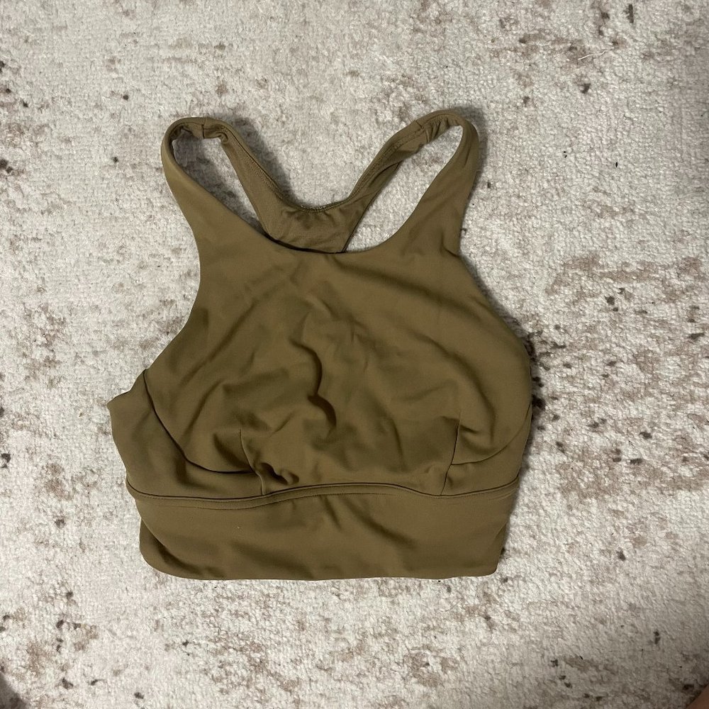 Lululemon Cropped Workout Tank - Army Green/Size 6